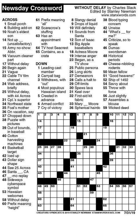 free newsday crossword|newsday crossword puzzle answers today.